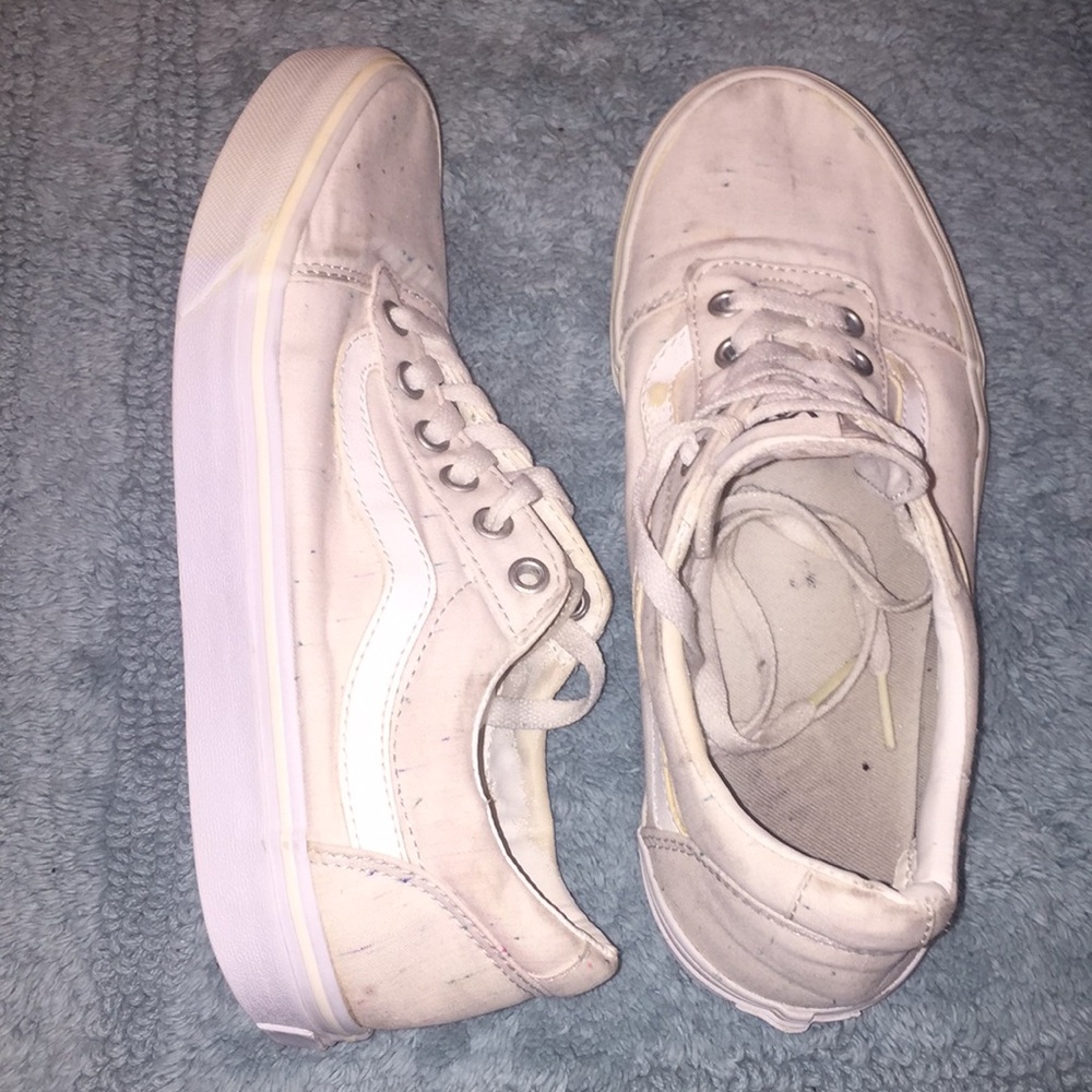 White Color-Speckled old skool Vans - Picture 4 of 4